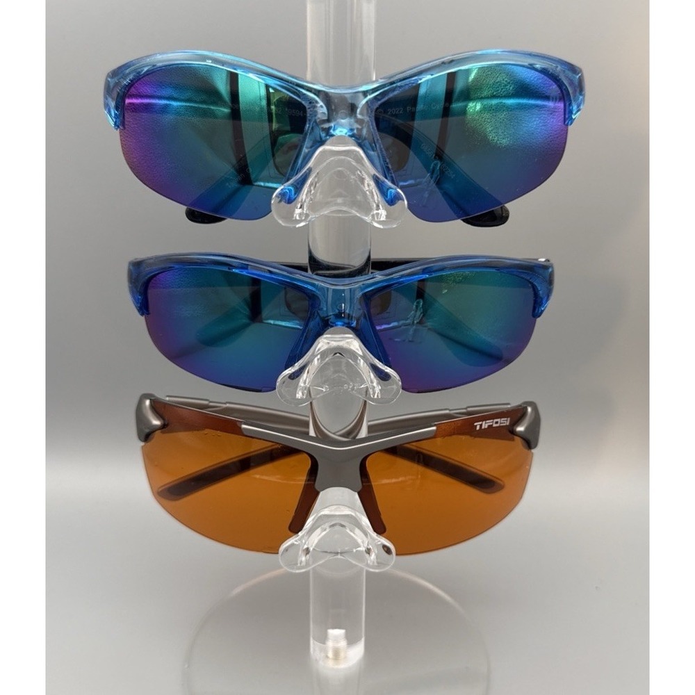 Lot of 3 Authentic Tifosi & Mongoose Sunglasses- Ble & Silver Cycling Polarized
